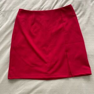 Red mini skirt